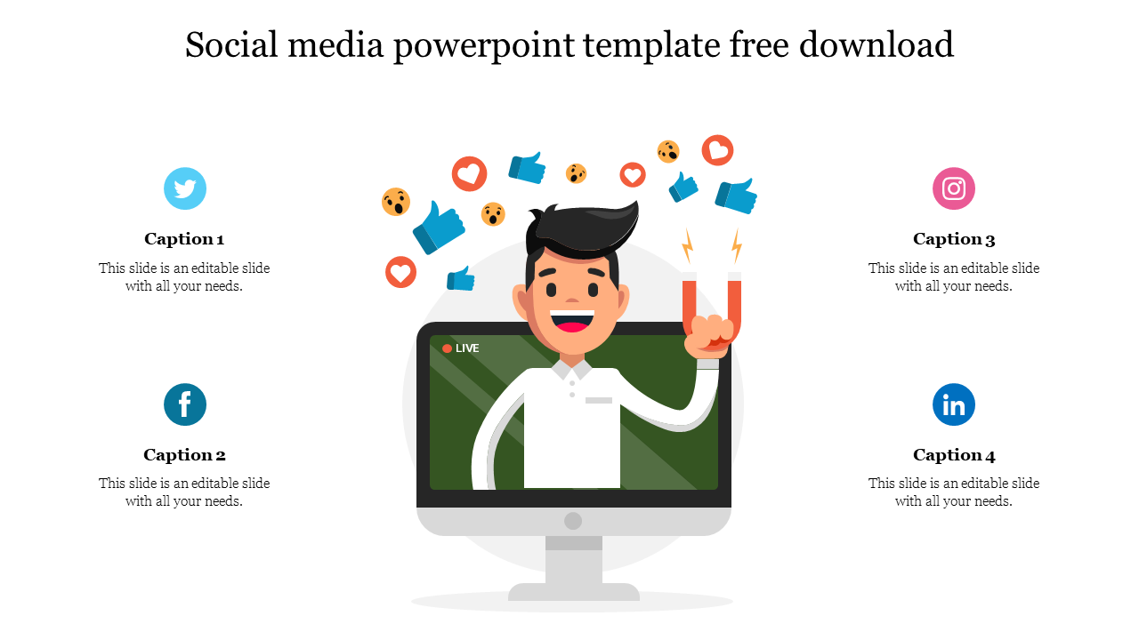 Stunning Social Media PowerPoint Template Free Download